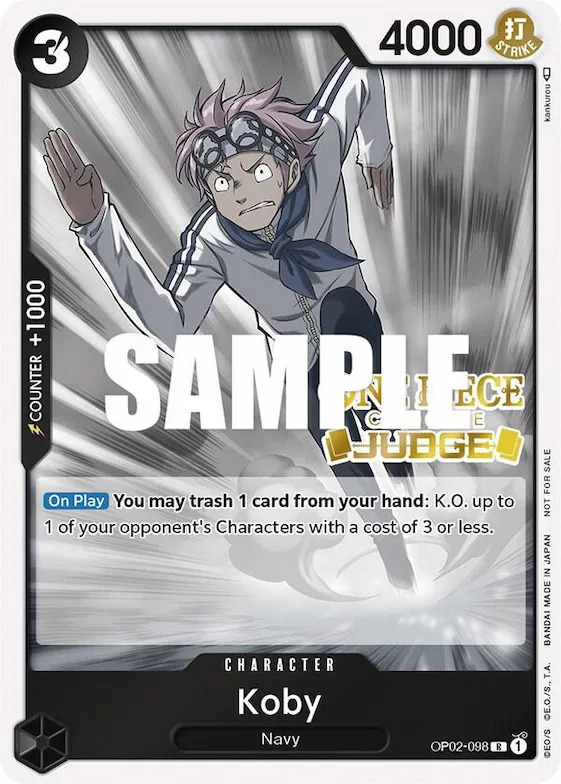 Koby (Judge) #op2-098 – One Piece Promotion Cards