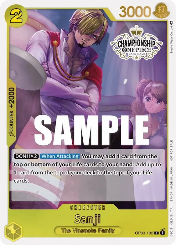 Sanji (Store Championship Participation Pack Vol. 2) #op3-102 – One Piece Promotion Cards