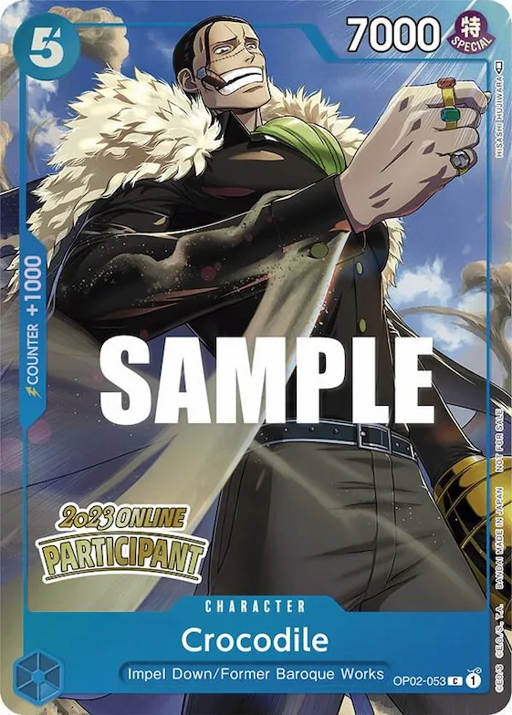 Crocodile (Online Regional 2023) [Participant] #op2-053 – One Piece Promotion Cards