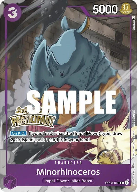 Minorhinoceros (Online Regional 2023) [Participant] #op3-069 – One Piece Promotion Cards