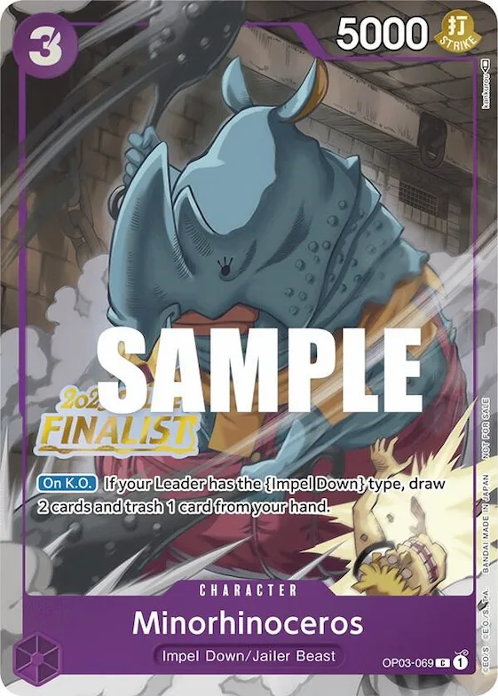 Minorhinoceros (Online Regional 2023) [Finalist] #op3-069 – One Piece Promotion Cards