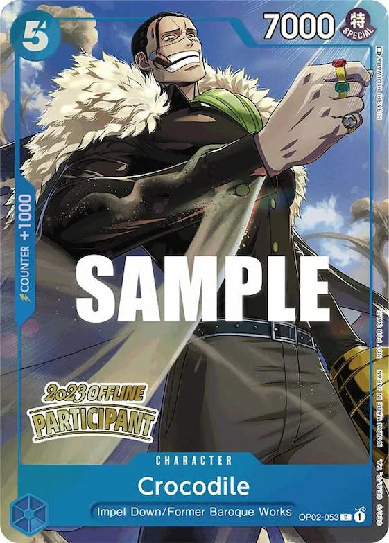 Crocodile (Offline Regional 2023) [Participant] #op2-053 – One Piece Promotion Cards