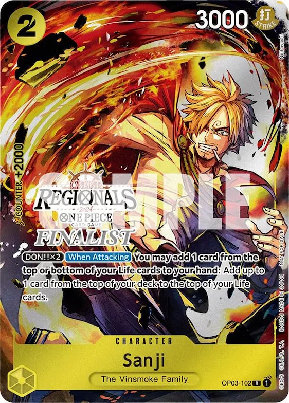 Sanji (Online Regional 2024) [Finalist] #op3-102 – One Piece Promotion Cards