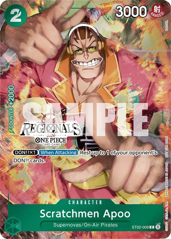 Scratchmen Apoo (Online Regional 2024) [Participant] #st2-008 – One Piece Promotion Cards