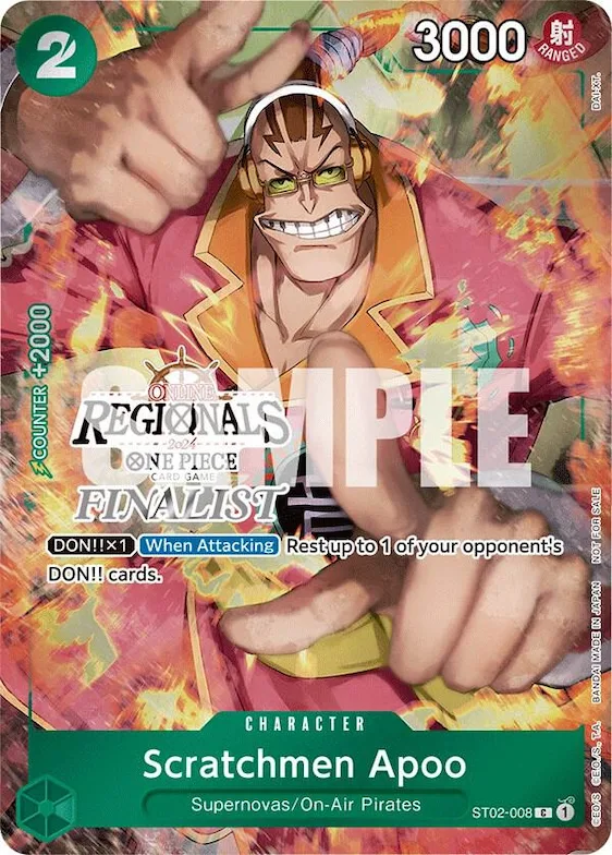 Scratchmen Apoo (Online Regional 2024) [Finalist] #st2-008 – One Piece Promotion Cards