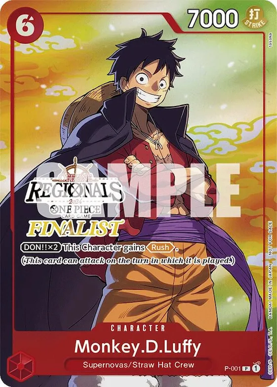 Monkey.D.Luffy (001) (Online Regional 2024 Vol. 2) [Finalist] #p-001 – One Piece Promotion Cards