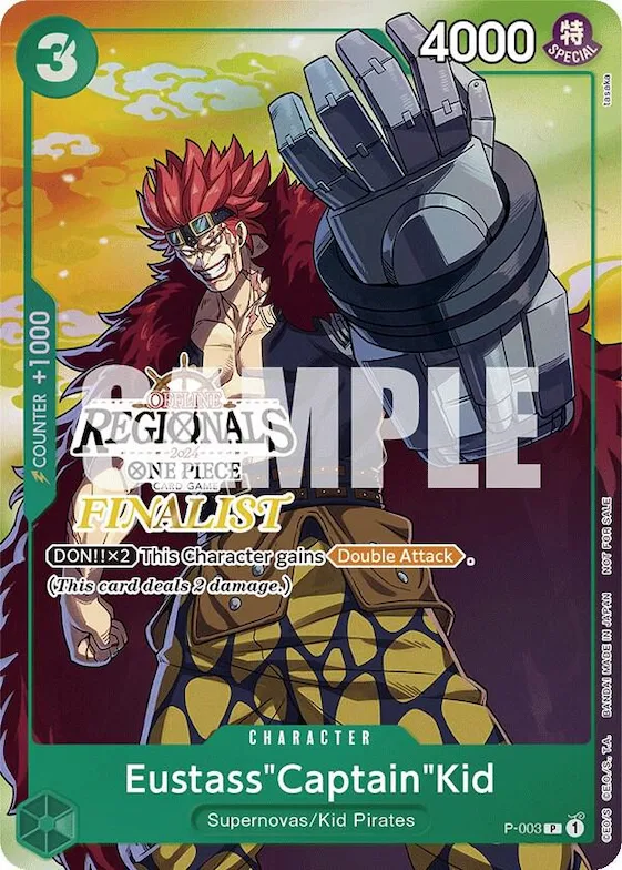 Eustass"Captain"Kid (Offline Regional 2024 Vol. 2) [Finalist] #p-003 – One Piece Promotion Cards