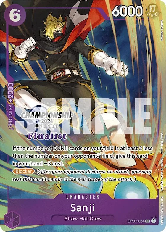 Sanji (Championship 2024 Finalist Card Set) #op7-064 – One Piece Promotion Cards