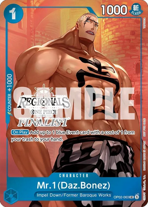 Mr.1 (Daz.Bonez) (Offline Regional 2024 Vol. 3) [Finalist] #op2-063 – One Piece Promotion Cards