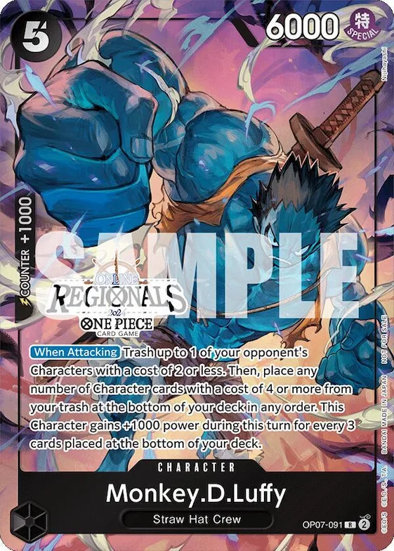 Monkey.D.Luffy (091) (Online Regional 2024 Vol. 3) #op7-091 – One Piece Promotion Cards