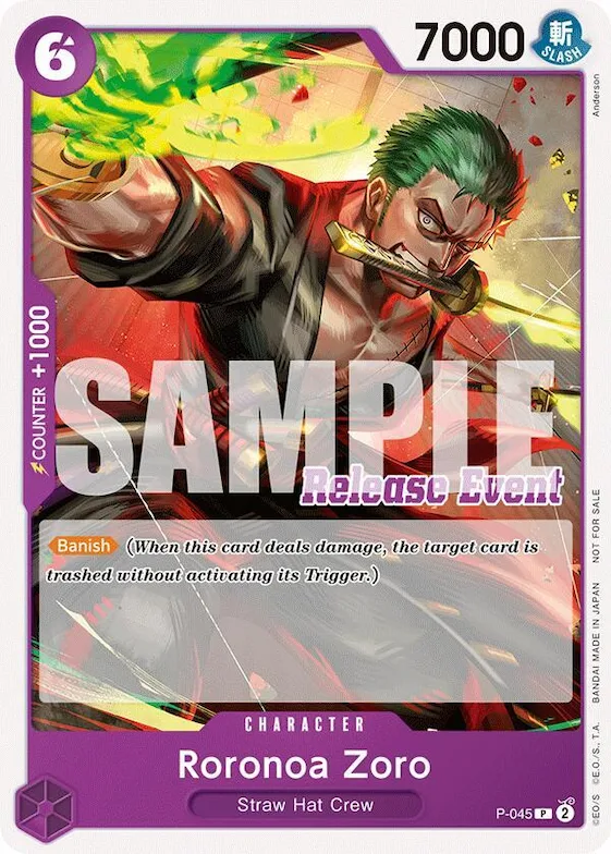 Roronoa Zoro (ST15 - ST20 Release Event Pack) #p-045 – One Piece Promotion Cards