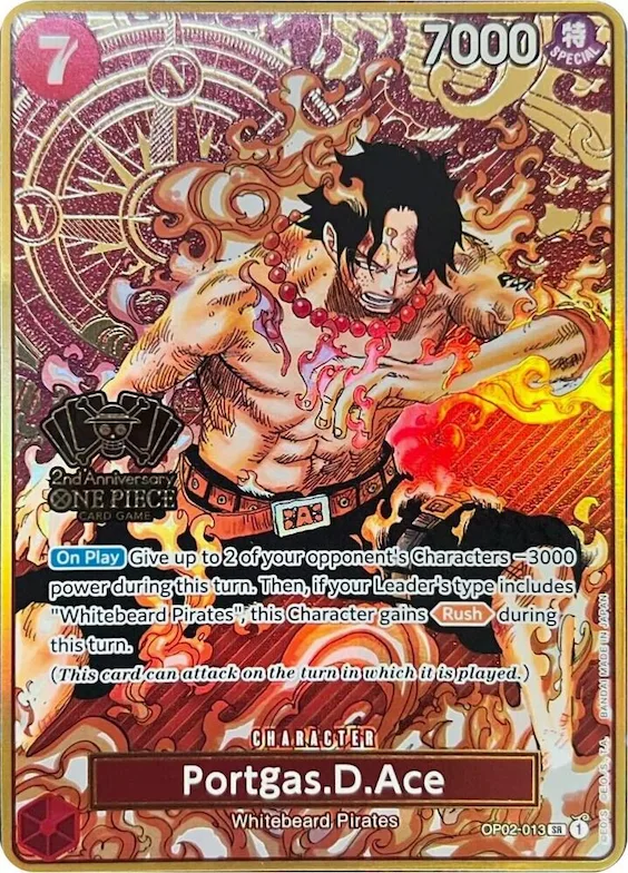 Portgas.D.Ace (One Piece Japanese Version 2nd Anniversary Set) #op2-013 – One Piece Promotion Cards