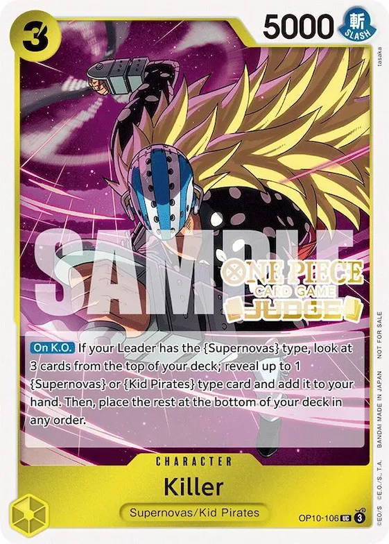 Killer (Judge Pack Vol. 5) #op10-106 – One Piece Promotion Cards