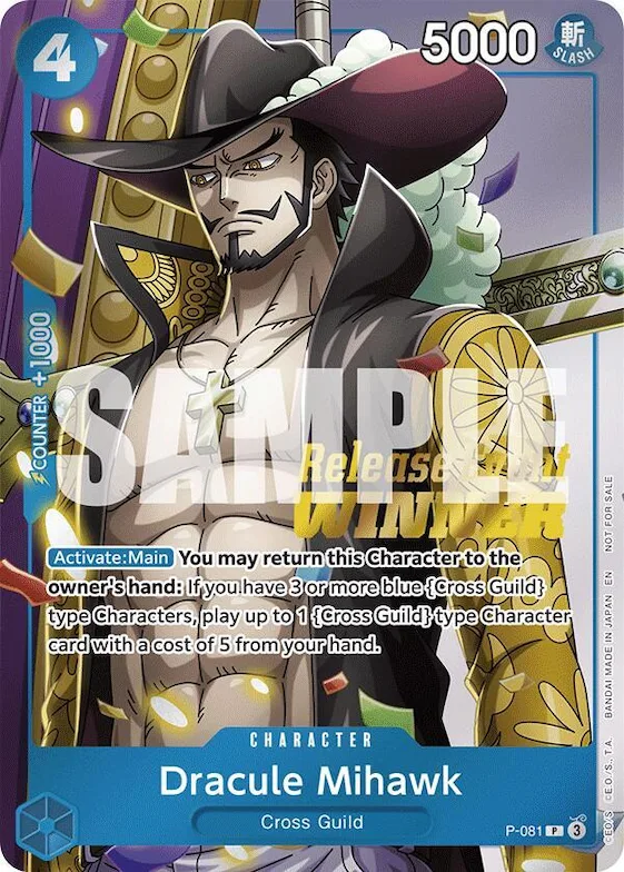 Dracule Mihawk (OP11 Release Event Winner) #p-081 – One Piece Promotion Cards