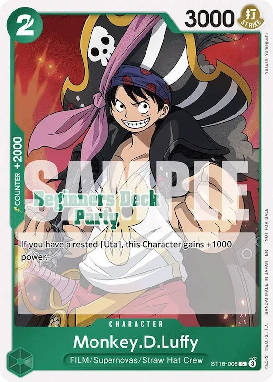 Monkey.D.Luffy (Beginners Deck Party [ST-23] - [ST-28] Participation Pack) #st16-005 – One Piece Promotion Cards