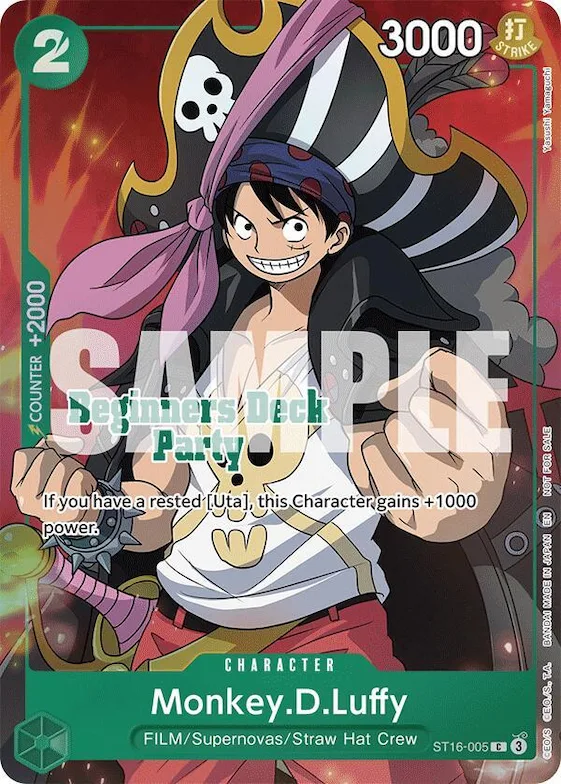 Monkey.D.Luffy (Beginners Deck Party [ST-23] - [ST-28] Winner Pack) #st16-005 – One Piece Promotion Cards