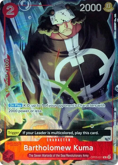Bartholomew Kuma (Seven Warlords of the Sea Binder Set) #op5-011 – One Piece Promotion Cards