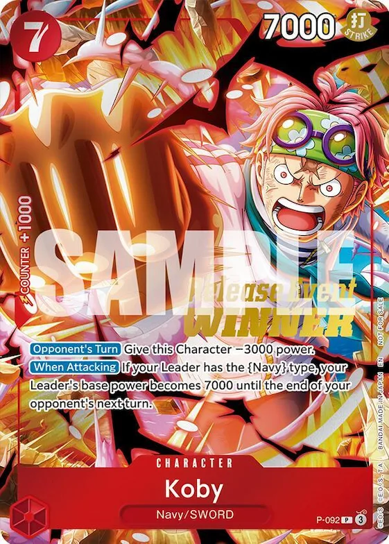 Koby (OP12 Release Event Winner) #p-092 – One Piece Promotion Cards