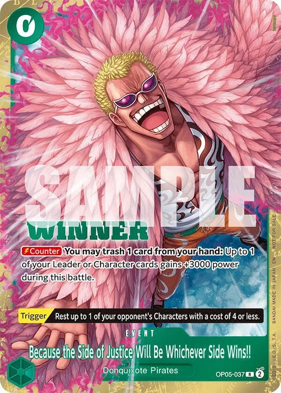 Because the Side of Justice Will Be Whichever Side Wins!! (Winner Pack 2025 Vol. 4) #op5-037 – One Piece Promotion Cards