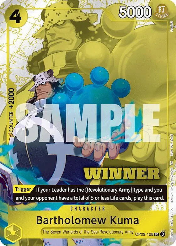 Bartholomew Kuma (Winner Pack 2025 Vol. 4) #op9-108 – One Piece Promotion Cards