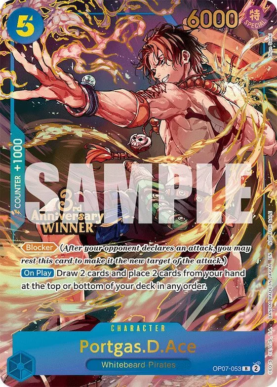 Portgas.D.Ace - OP07-053 (3rd Anniversary Winner) #op7-053 – One Piece Promotion Cards
