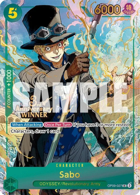 Sabo - OP09-027 (3rd Anniversary Winner) #op9-027 – One Piece Promotion Cards