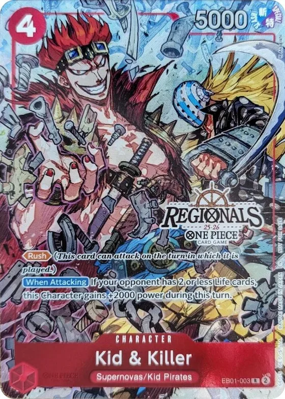 Kid & Killer (CS 25-26 Regionals Textured Chase Promo) #eb1-003 – One Piece Promotion Cards