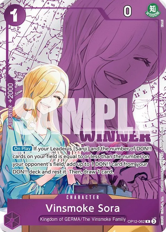 Vinsmoke Sora (Winner Pack 2026 Vol. 1) #op12-062 – One Piece Promotion Cards