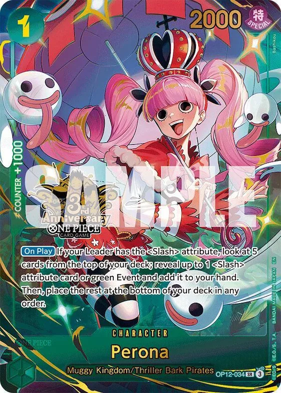 Perona (Japanese Version 3rd Anniversary Set) #op12-034 – One Piece Promotion Cards