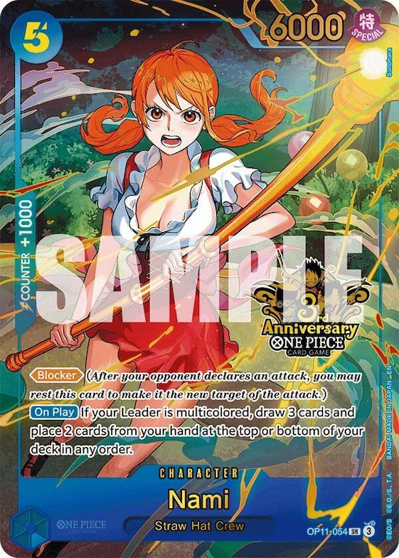 Nami (Japanese Version 3rd Anniversary Set) #op11-054 – One Piece Promotion Cards