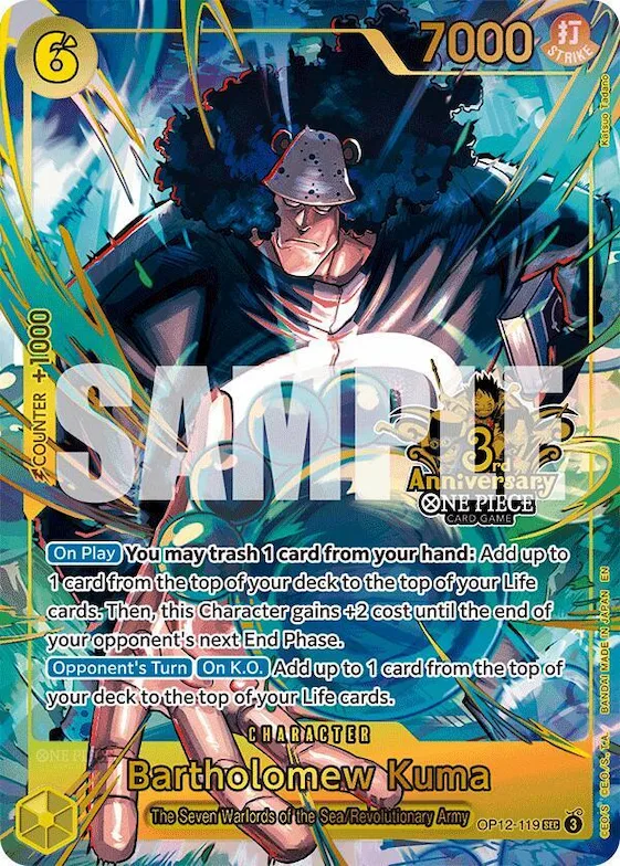 Bartholomew Kuma (Japanese Version 3rd Anniversary Set) #op12-119 – One Piece Promotion Cards