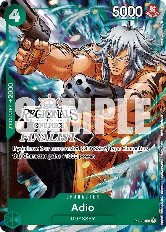 Adio (Online Regional Finalist Card Set 2025 Vol.1) #p-078 – One Piece Promotion Cards
