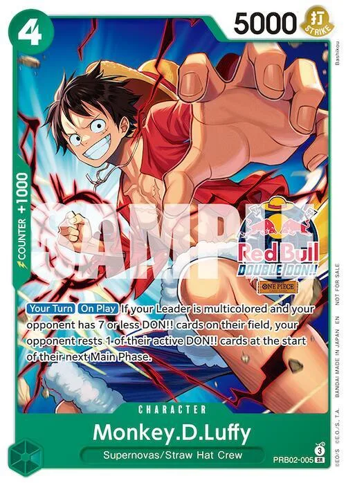 Monkey.D.Luffy (Red Bull Double Don!!) #prb2-005 – One Piece Promotion Cards
