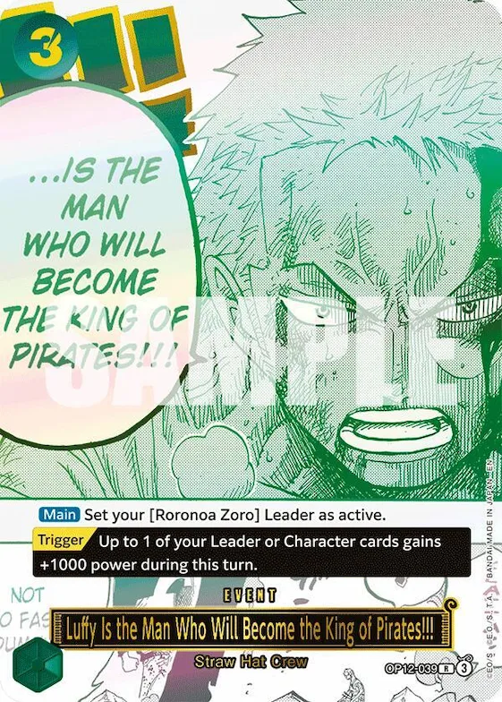 Luffy Is the Man Who Will Become the King of Pirates!!! (Japanese Version 3rd Anniversary Set) #op12-039 – One Piece Promotion Cards