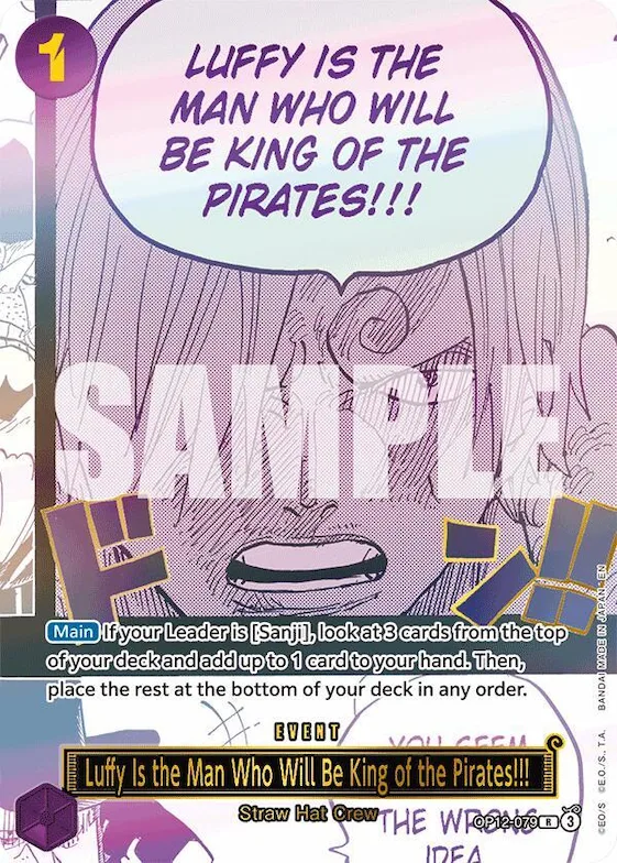 Luffy Is the Man Who Will Be King of the Pirates!!! (Japanese Version 3rd Anniversary Set) #op12-079 – One Piece Promotion Cards