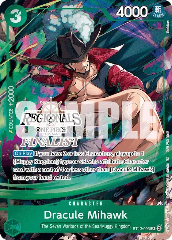 Dracule Mihawk (Regionals Finalist Card Set 26-27) #st12-003 – One Piece Promotion Cards