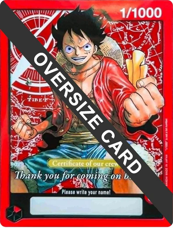 Monkey.D.Luffy (Certificate of our crew) (Oversized) #1 – One Piece Promotion Cards