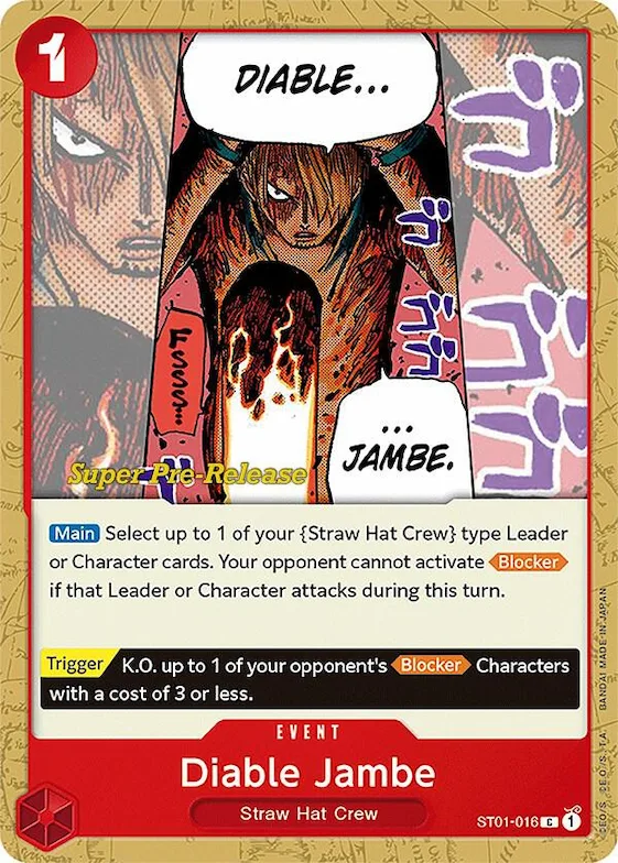 Diable Jambe #st1-016 – Super Pre-Release Starter Deck 1: Straw Hat Crew