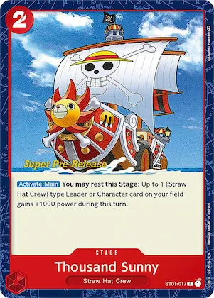 Thousand Sunny #st1-017 – Super Pre-Release Starter Deck 1: Straw Hat Crew