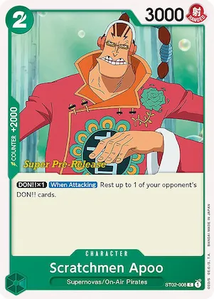 Scratchmen Apoo st2-008 – ST02 – Super Pre-Release Starter Deck 2: Worst Generation