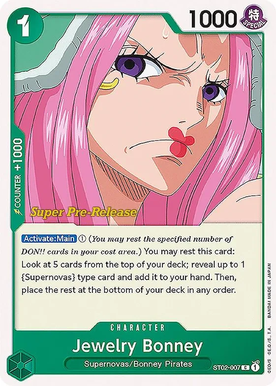 Jewelry Bonney #st2-007 – Super Pre-Release Starter Deck 2: Worst Generation