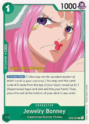 Jewelry Bonney #st2-007 – Super Pre-Release Starter Deck 2: Worst Generation