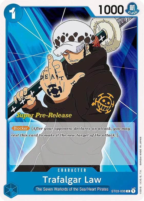 Trafalgar Law st3-008 – ST03 – Super Pre-Release Starter Deck 3: The Seven Warlords of the Sea