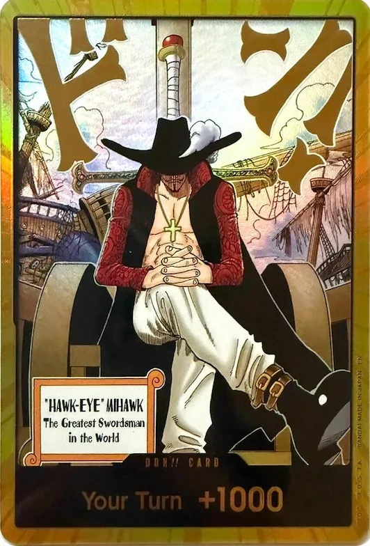DON!! Card (Dracule Mihawk) (Gold) #p672186 – The Azure Sea's Seven