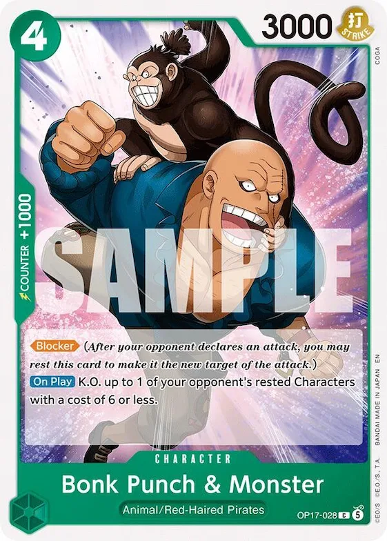 Bonk Punch et Monster op17-028 – OP17 – The World's Strongest Warriors