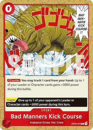 Bad Manners Kick Course #op4-016 – Starter Deck 31: RED Monkey.D.Luffy