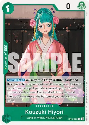 Kouzuki Hiyori #op12-028 – Starter Deck 32: GREEN Roronoa Zoro