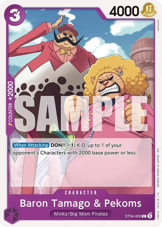 Baron Tamago & Pekoms #st34-005 – Starter Deck 34: PURPLE Charlotte Katakuri
