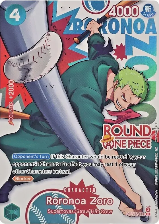 Roronoa Zoro (Round 1 Promo) #prb2-006 – One Piece Promotion Cards