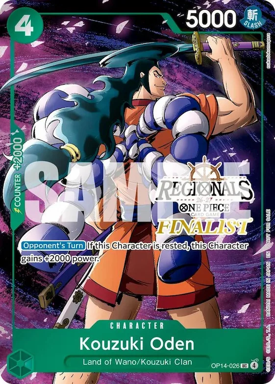 Kouzuki Oden (Regionals Finalist Card Set 26-27 Vol.2) #op14-026 – One Piece Promotion Cards